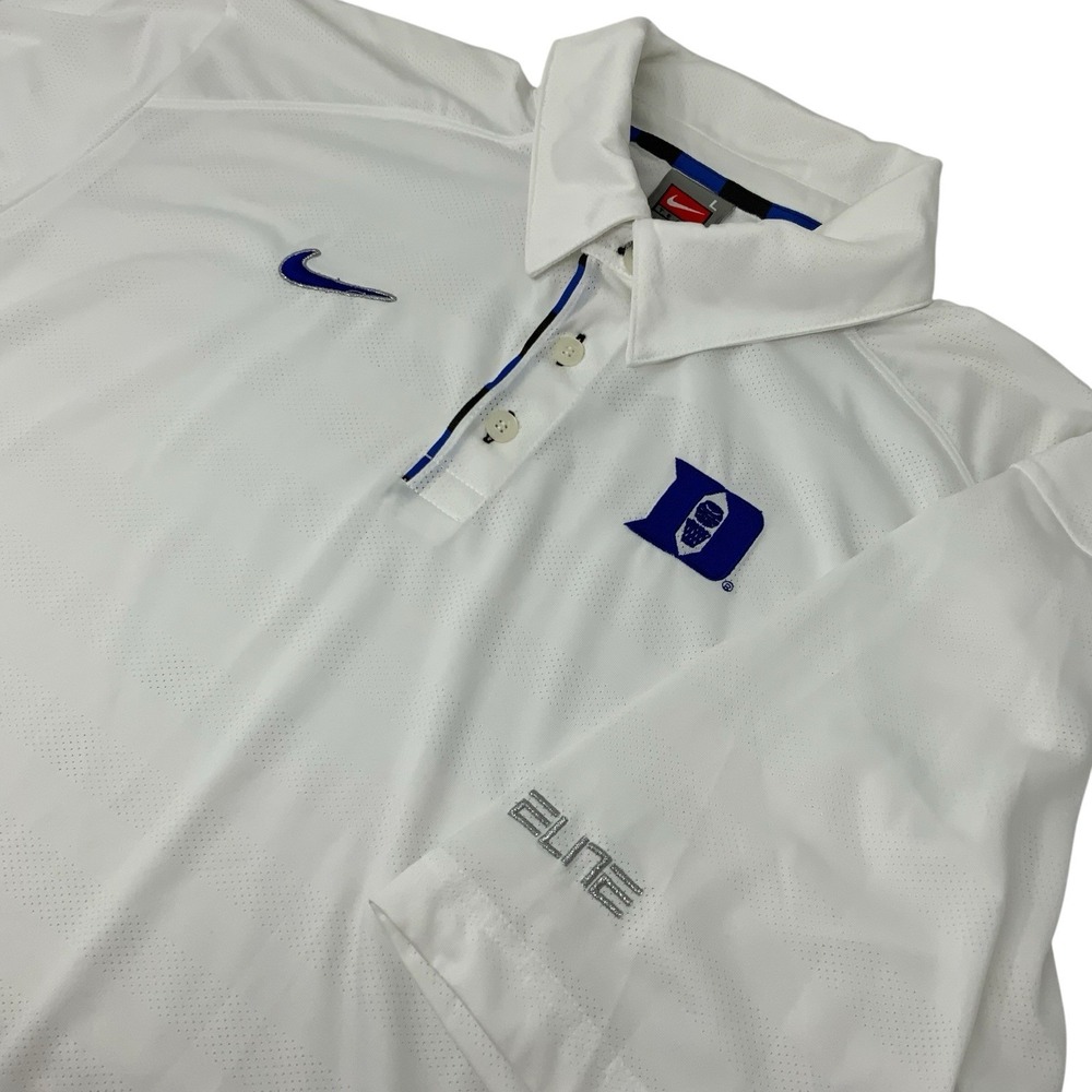 Nike Duke Blue Devils ACC Dri-Fit Performance Elite Polo Men's Large White NCAA